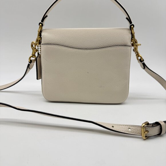 COACH Cassie 19 pebbled leather top handle small crossbody bag - White - Picture 13 of 14